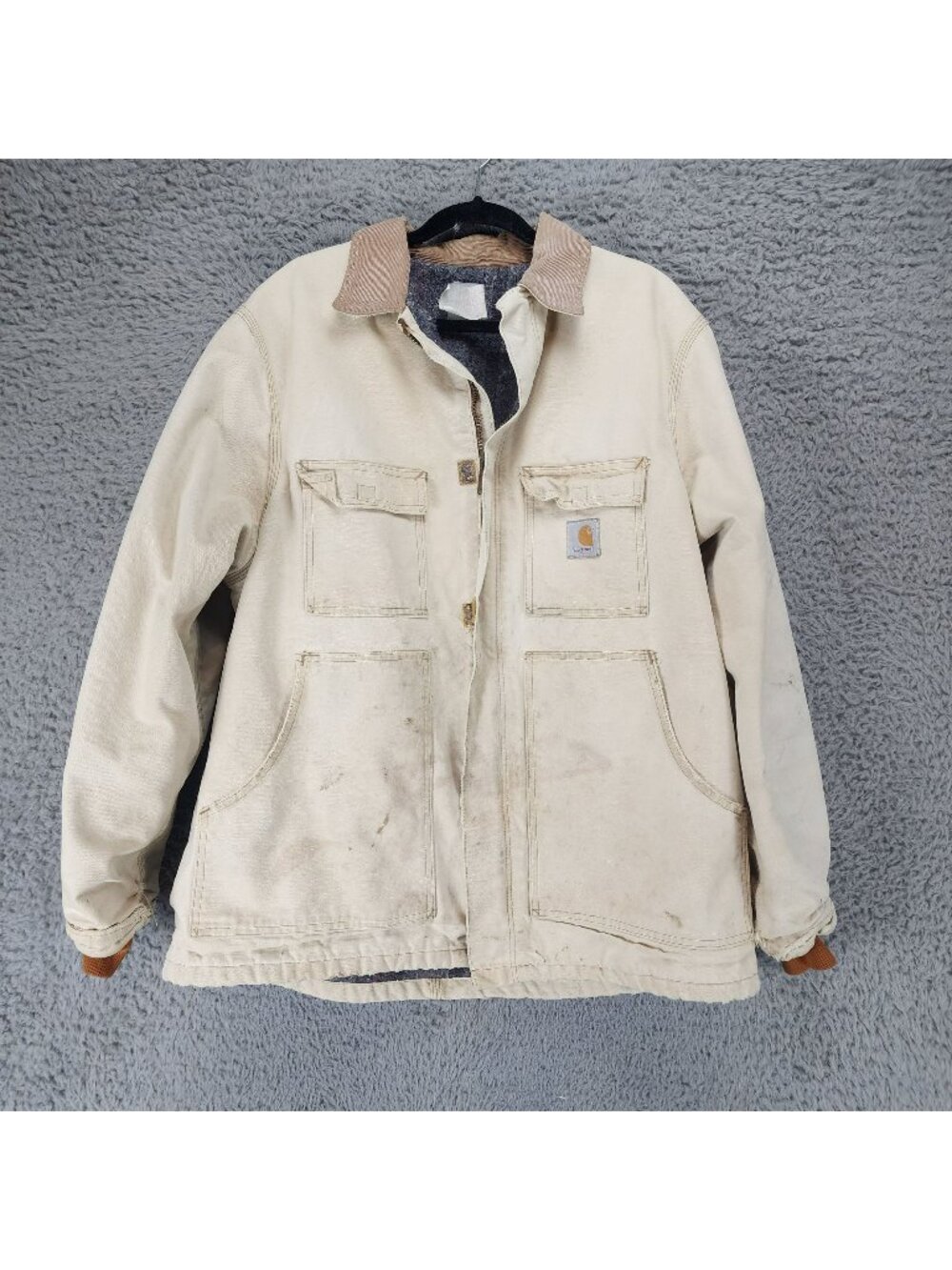 Carhartt Jacket Mens 48 XL Tan Canvas CB 1806 Artic USA Blanket Lined *Read*